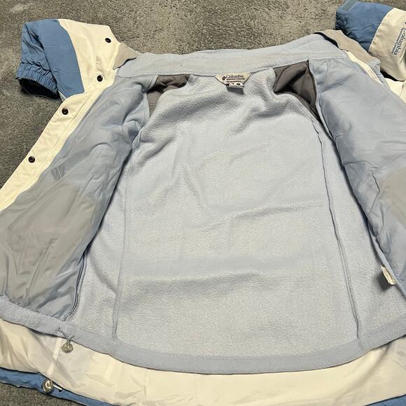 Columbia Coat Womens XL 3 in 1 Interchange Winter Jacket Off White Blue - Picture 6 of 10